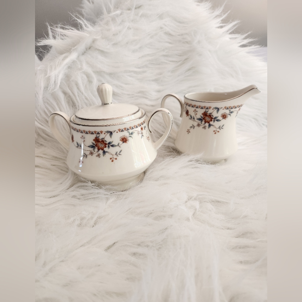 Noritake Adagio Creamer And Sugar Bowl
